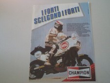 advertising Pubblicità 1987 CANDELE CHAMPION e CAGIVA ELEFANT LUCKY EXPLORER