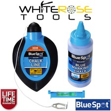 BlueSpot Chalk Line And Mini Level Set Marking Tool 30m 100ft 3 Piece