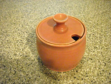 Wagoner Art Pottery Large Covered Sugar Bowl or Honey Pot 1990 Billie Creek Vtg