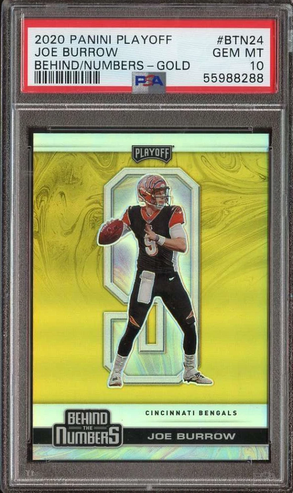 Joe Burrow Panini Playoff Behind the Numbers #BTN24 Gold