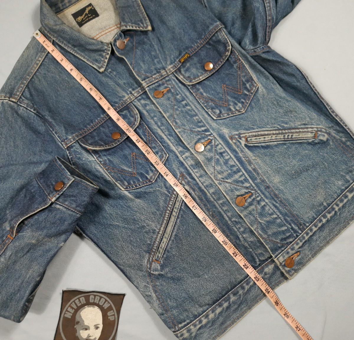 Vintage Wrangler Denim Jacket 70s Made in Japan Size L Blue