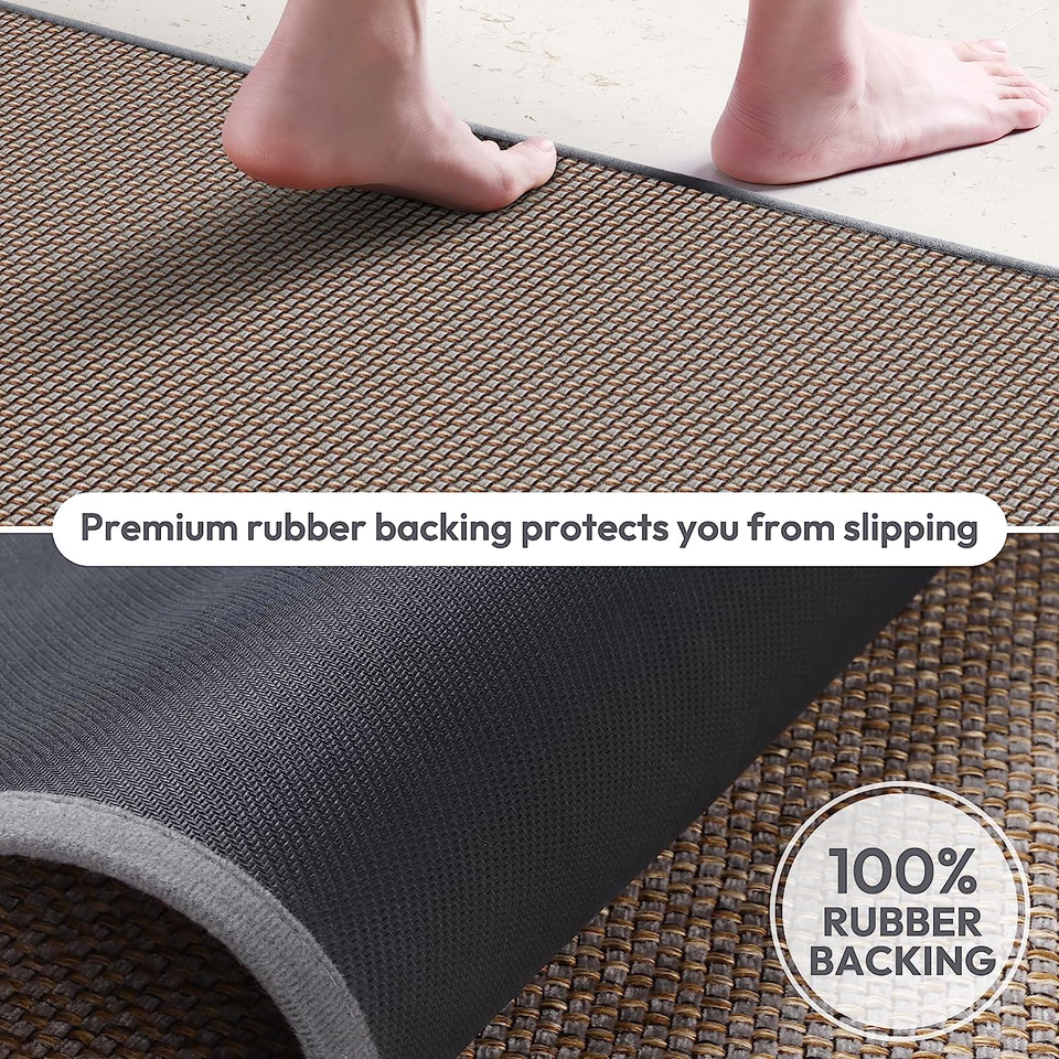 Kitchen Rugs Floor Mat Anti Fatigue Non-Slip Home Washable Absorbent ...
