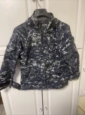 US Navy BLUE DIGITAL (PTFE) GORTEX Small X X Short Cold Weather Ski Jacket Parka