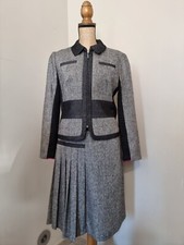 ALAIN MANOUKIAN : TAILLEUR VESTE JUPE LAINE WOOL ETAT NEUF GRIS CHINÉ COULEURS