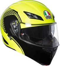 Casco modulare apribile moto Agv Compact St Vermont giallo fluo nero lucido