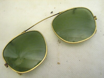 小物 039.Bausch&Lomb Clip On Vintage Vintage Ray-Ban Clip-On Sunglasses Gray-Green Smoke Shades w/Case