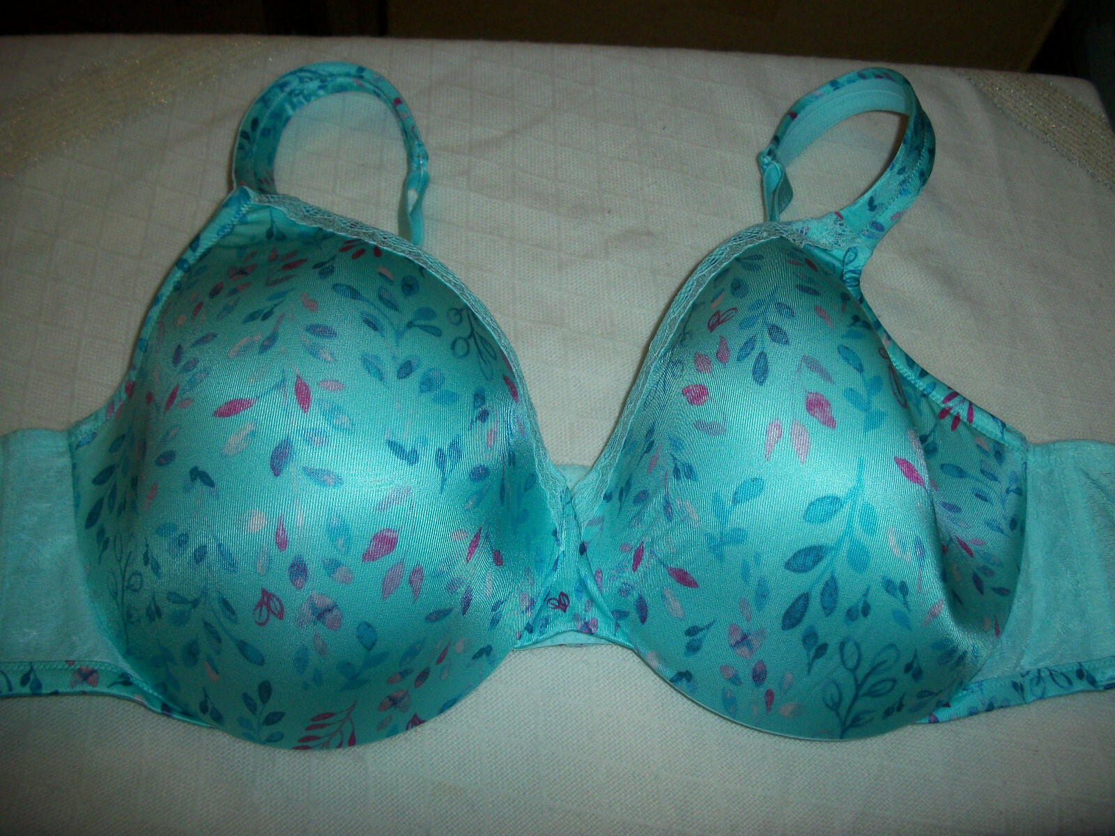 COMFORT CHOICE UNDERWIRE BRA SIZE 46C STYLE 27-1086-1 GREEN FLORAL COLOR NWOT