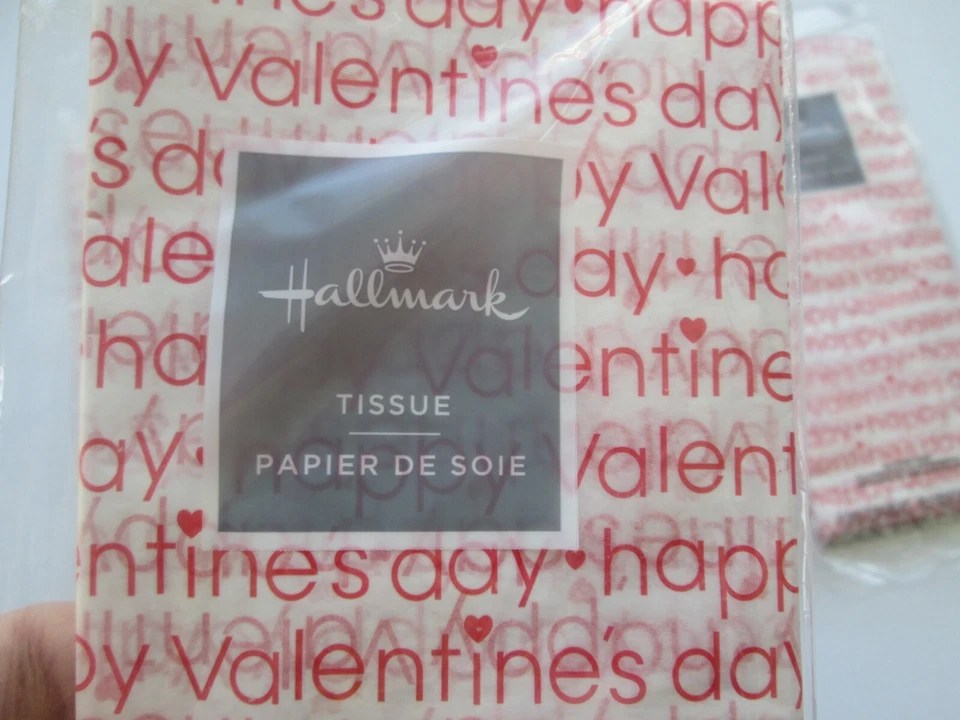 NEW Hallmark 5 Packs Tissue Paper Happy Valentine's Day Red White Heart Love NIP - Image 2 of 4