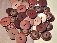 12 Plum Color 2mm rim domed center 2-hole sew-through buttons 3/4" 20mm 