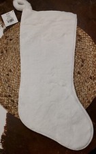 CHRISTMAS HOLIDAY STOCKING WHITE SHERPA DECOR HOBBY XMAS LOBBY 17" NWT MSRP 17