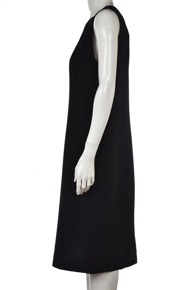 Vestido Carmen Marc Valvo Talla 10 Negro Funda Lisa Debajo de la Rodilla Sin Mangas Foto 3 de 4