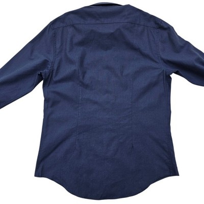 Zara Mens Navy Slim Fit Cotton Button Up Shirt Size XL NWT