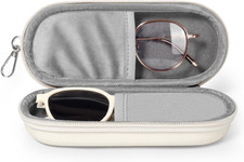 Double Eyeglasses Case, Dual Glasses Sunglasses Organizer with Zipper Closure, E