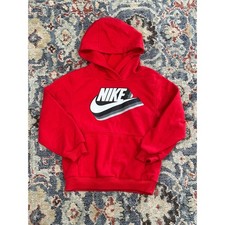 Nike Hoodie Boys 6 Red Graphic Logo Pullover