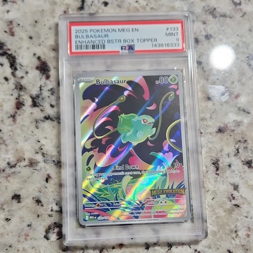 Pokémon TCG Bulbasaur 133/132 Illustration Rare Stamped Holo Misc PSA 9 EN 2025