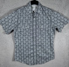 Wrangler Wrancher Shirt Mens Medium All Over Print Paisley Pearl Snap Western