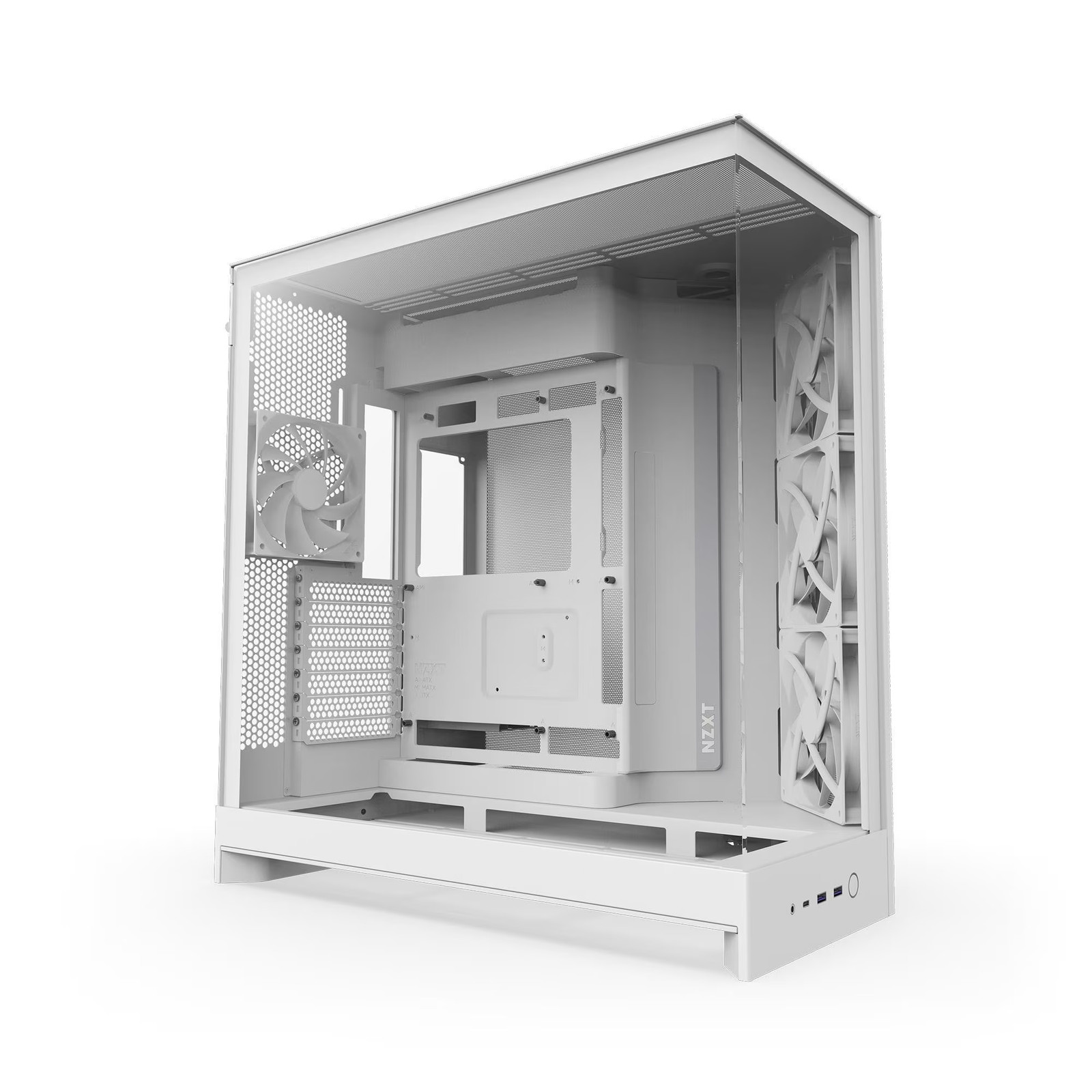 NZXT H9 Flow 2025 All White Midi Tower ATX Gaming Gehuse wei mit Glasfenster 25790₽