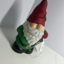 Holiday Time 11” Blow Mold Tabletop Gnome Christmas Decoration Lights Up