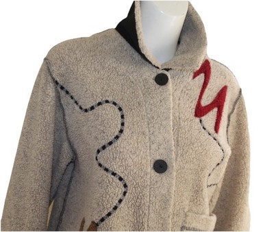 Canvasbacks Sz S Funky Deep Pile Fleece Vintage 90s Art-to-Wear Unusual Jacket