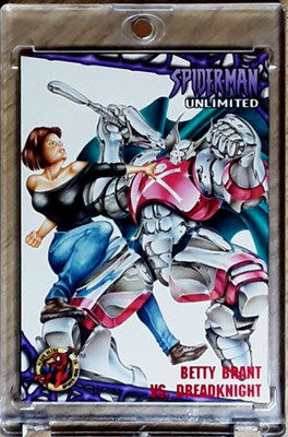 1997 Spider-Man Red Foil Card 60 BETTY BRANT VS DREADKNIGHT.