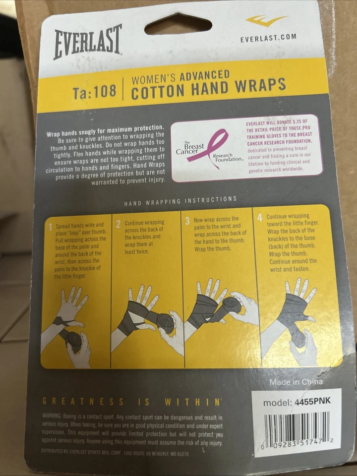 Everlast Classic Advanced Hand Wraps Pink 108 Inches Boxing Fitness MMA Training - Image 2 of 2