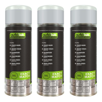 Autotek Ford Strato Silber schnelltrocknender Aerosol-Sprühlack 300 ml x3