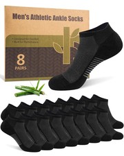Bamboo Socks for Men Ankle Cushioned, Breathable Mens Running Socks Size 9-12...
