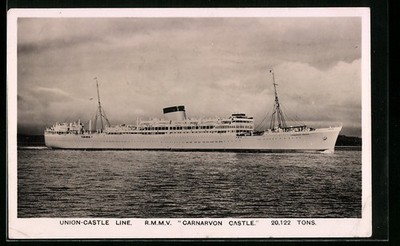 RMMV Carnarvon Castle, Passenger Ship, Postcard 1947 