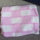Pink White Blanket Check 46 X 60 " large bedroom cosy comfy girls