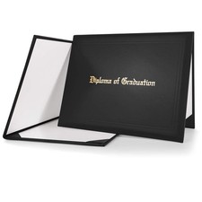 GraduationMall Imprinted Diploma Cover for Certificate 8.5''x 11'' Black,1-Pack