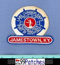 JAMESTOWN KENTUCKY Police Shoulder Patch LAKE CUMBERLAND PORT OF HOSPITALITY 4E