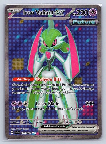 Iron Valiant ex 225/182 Ultra Rare Paradox Rift Pokemon Holo Near Mint