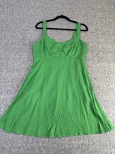 Old Navy Dress Women’s Medium Green Strappy Fit & Flair V-Neck 100% Rayon