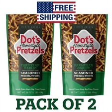 2 Pack Dot's Homestyle Pretzels Parmesan Garlic Seasoned Pretzel Twists, 16 oz