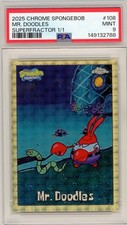 2025 Topps Chrome SpongeBob Mr. Doodles Superfractor 1/1 #108 PSA 9 Mint