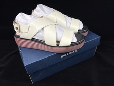 Cole Haan Womens Sandals OriginalGrand Platform Ivory Leather 8.5 Nib