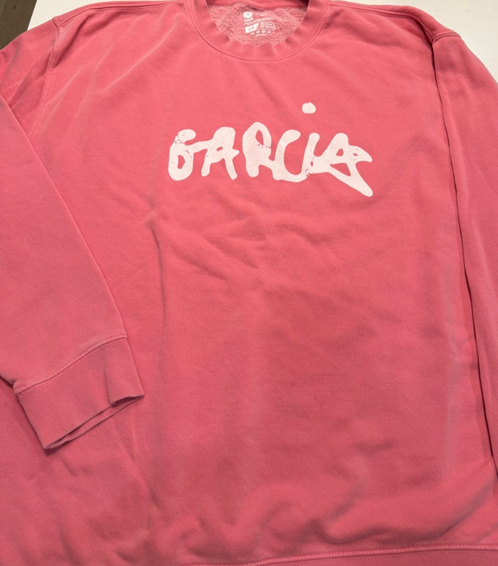 Jerry Garcia Pink XXL Sweat Shirt In Greay Used condition section 119