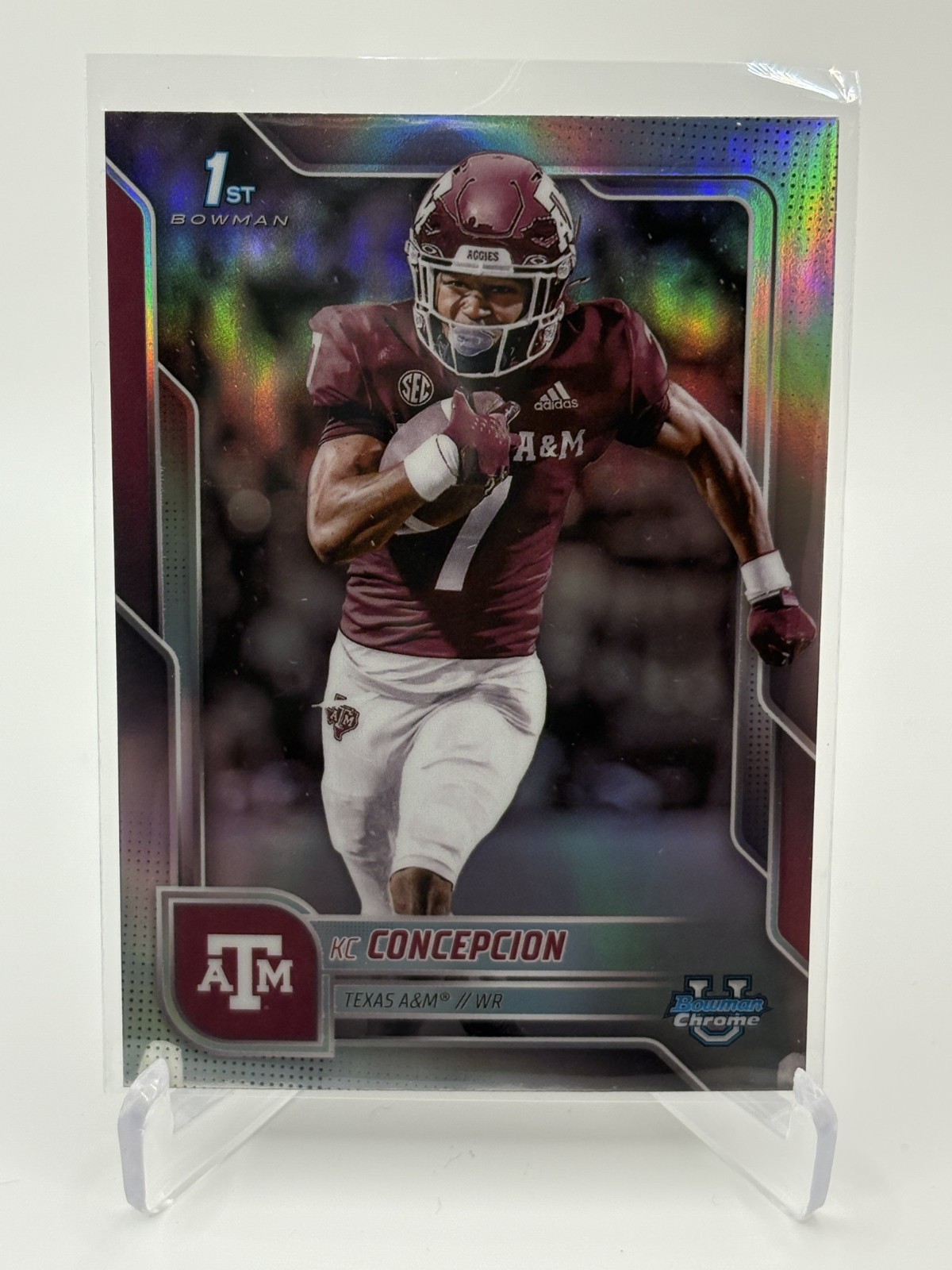 KC Concepcion 2025 1st Bowman University Chrome Refractor Texas A&M 1st #91