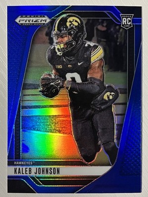 Kaleb Johnson 2025 Panini Prizm Draft Picks Blue Prizm RC 140/249 Steelers Iowa