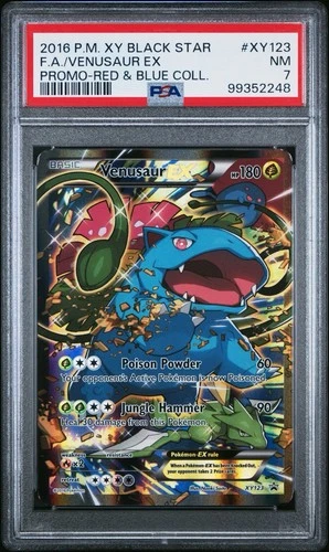 Pokémon Venusaur EX XY123 Full Art Promo PSA 7 XY Black Star Red & Blue Card