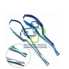 2 Pcs Set Neurosurgery Aneurysm Clip Forceps Brain Use Instrument Blue Coad