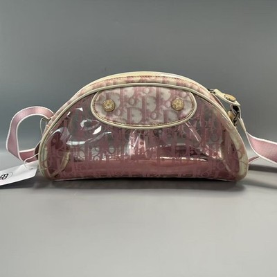 クリスチャンディオール・ミニショルダースマホショルダー トロッター PVC Christian Dior Vintage Trotter Pink Monogram PVC Transparent