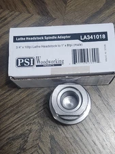 New PSI Woodworking Lathe Headstock Spindle Adapter 3/4" x 10tpi to 1" x 8tpi