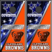 cowboys  browns 172 cornhole board vinyl wraps