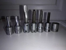 7 Snap On Sockets 3/8" Drive Clutch Phillips FP42 Flat, Shallow 9/16", 1/4" Hex 