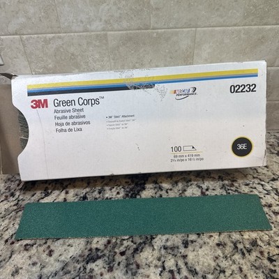 3M 02232 Green Corps Stikit Production File Sheet 36 Grit 16.5'' (100 Sheets)