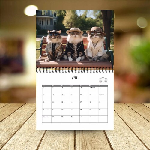 2025 Wall Hanging Calendar Funny Cute Cat 12 Monthly Planner Home Decor Gifts-Ъ - Picture 11 of 12
