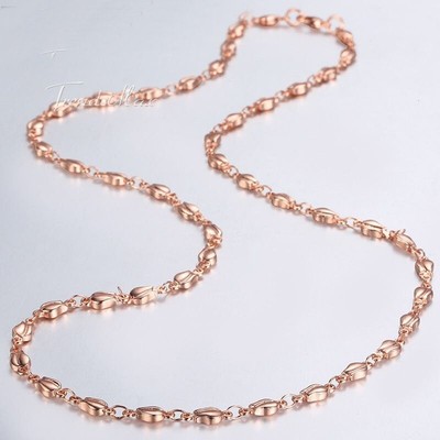 4mm Rose Gold Link Chain Necklace 