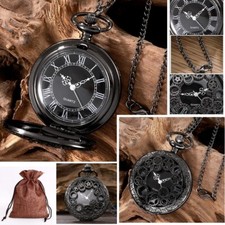 OROLOGIO DA TASCA CIPOLLA AL QUARZO CATENA INGRANAGGI VINTAGE+ SACCHETTO OMAGGIO