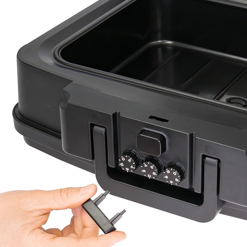 HMF Feuerfeste Wasserdichte Geldkassette, Dokumentenbox mit Zahlenschloss DIN A4 - Bild 7 von 8